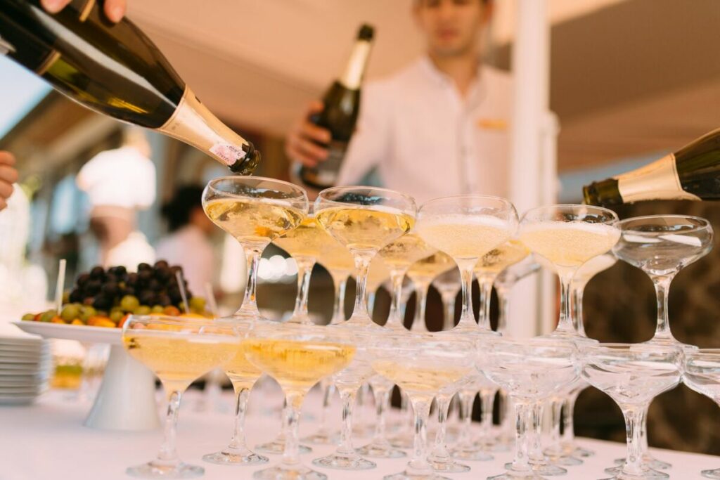 Coupes de champagne : soirée d'entreprise